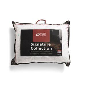 SWISS COMFORTS White 20x26 Feather And Down Filled Cotton Pillow